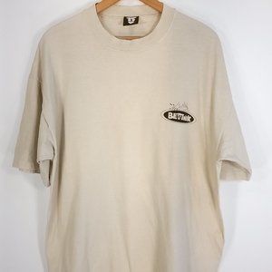 Vtg Beatnik Logo Graphic T-Shirt Men's XL Khaki Tan 90s USA